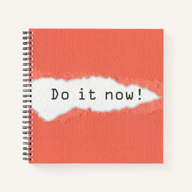 Quirky Do It Now Motivational Quote Notebook (Front)