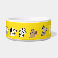 Quirky Dog Profile Pattern Yellow Personalised