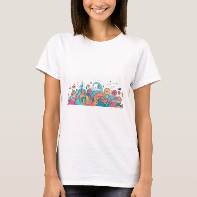 Quirky Doodle Artwork - Playful Illustrations T-Shirt (Front)