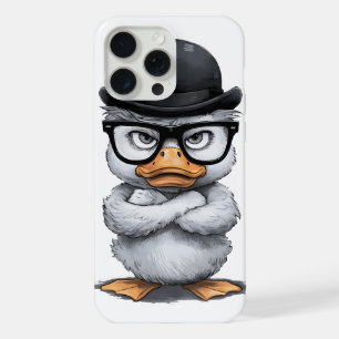 Quirky Duck Portrait with Glasses and Hat iPhone 15 Pro Max Case