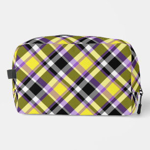Quirky Eclectic Boho Nonbinary Plaid Pride Flag Dopp Kit