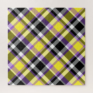 Quirky Eclectic Boho Nonbinary Plaid Pride Flag Jigsaw Puzzle