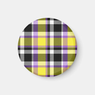 Quirky Eclectic Boho Nonbinary Plaid Pride Flag Magnet