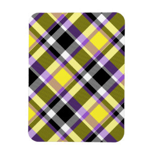 Quirky Eclectic Boho Nonbinary Plaid Pride Flag Magnet