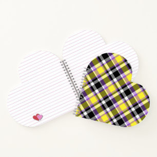 Quirky Eclectic Boho Nonbinary Plaid Pride Flag Notebook
