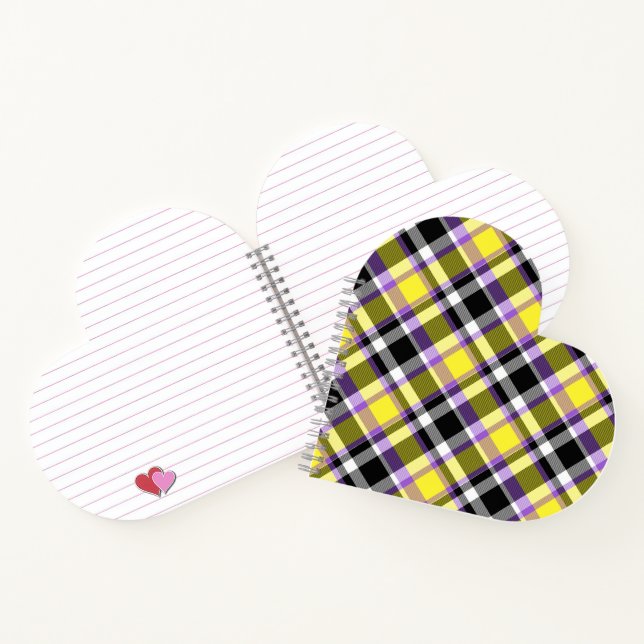 Quirky Eclectic Boho Nonbinary Plaid Pride Flag Notebook (Inside)