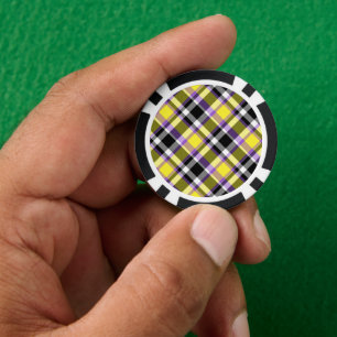 Quirky Eclectic Boho Nonbinary Plaid Pride Flag Poker Chips