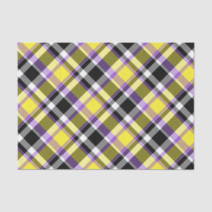 Quirky Eclectic Boho Nonbinary Plaid Pride Flag Tissue Paper