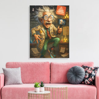 Quirky Einstein Pop Art – Colorful Mad Scientist  Canvas Print