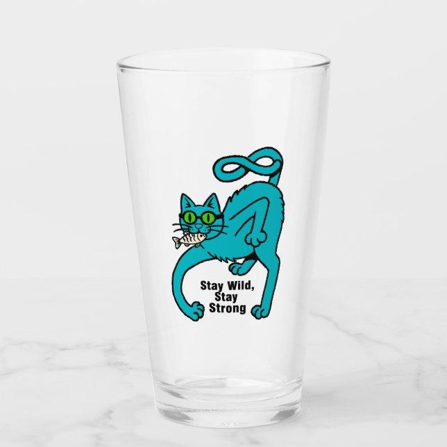 Quirky Expressive Cat Glass (Front)