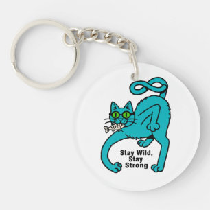 Quirky Expressive Cat Key Ring