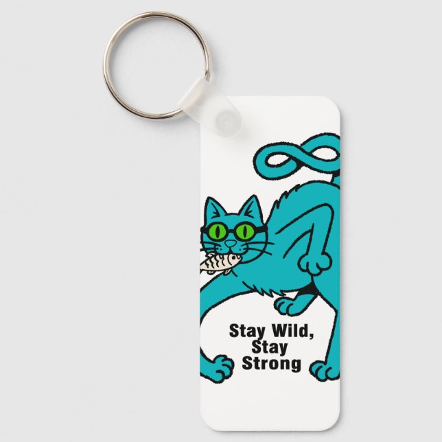 Quirky Expressive Cat Key Ring (Front)