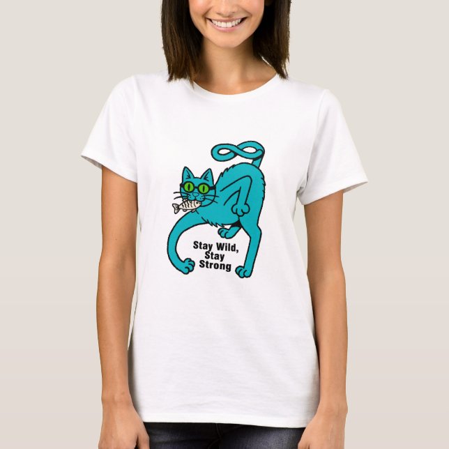 Quirky Expressive Cat T-Shirt (Front)