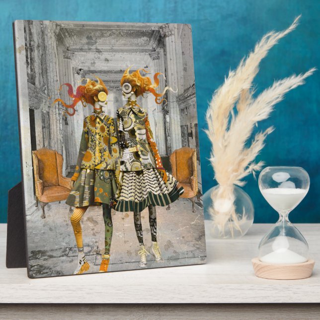 Quirky Fashionistas Surreal Art Plaque (Side)