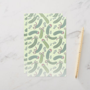 Quirky Festive Christmas Pickles Pattern Stationery