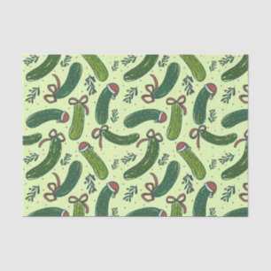 Quirky Festive Christmas Pickles Pattern Tissue Paper