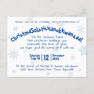 Quirky Festive Fun All Inclusive Holiday Party Invitation Postcard