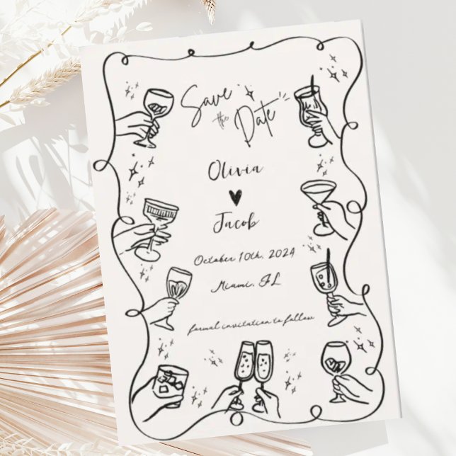 Quirky Fun Hand Drawn Squiggle Scribble Wedding  Invitation (Creator Uploaded)