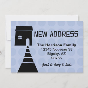 Quirky Fun New Address Blue Announcement