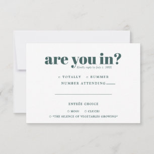 Quirky Fun Wedding RSVP 70s Typography Announcement