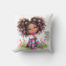 Quirky Girl Dream Like A Unicorn Throw Pillow