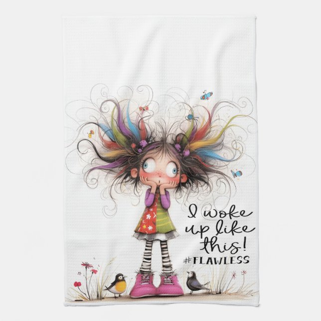 Quirky Girl Flawless Kitchen Towels (Vertical)