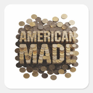 Quirky Gold AMERICAN MADE Vinyl Style Square Sticker
