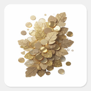 Quirky Gold GOLDEN LEAVES AND COINS Sticker Motif