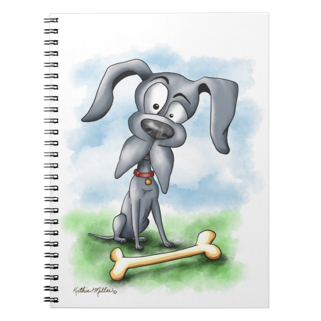 Quirky Great Dane Cartoon Notebook (Front)