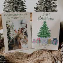 Quirky Green Christmas Tree Colourful Presents