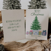 Quirky Green Christmas Tree Presents Non-Photo