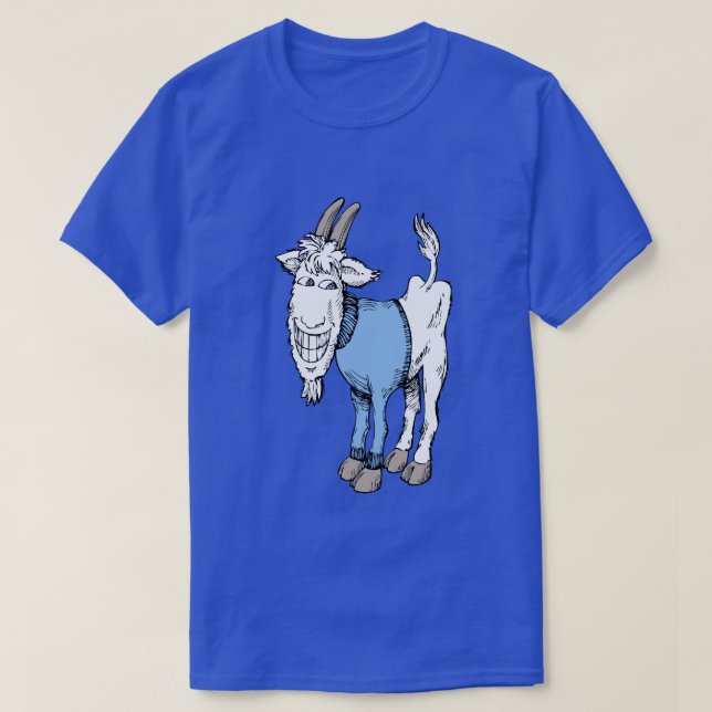 QUIRKY GRINNING GOAT ILLUSTRATION T-Shirt (Design Front)