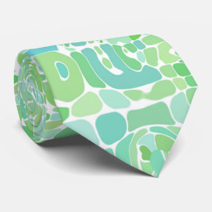 Quirky Groovy Boho Hippie Abstract Blob Mosaic Tie