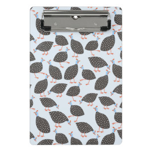 Quirky Guinea Fowl Bird Pattern Mini Clipboard