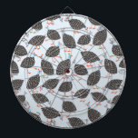 Quirky Guinea Fowl Pattern Dartboard<br><div class="desc">A fun flock of Guinea Hens on a pale blue background to make you smile.</div>