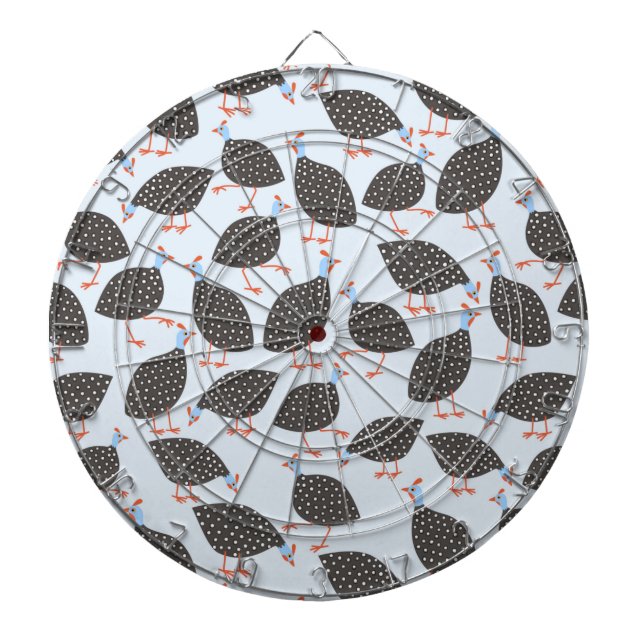 Quirky Guinea Fowl Pattern Dartboard (Front)