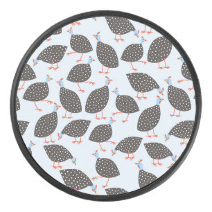 Quirky Guinea Fowl Pattern Hockey Puck