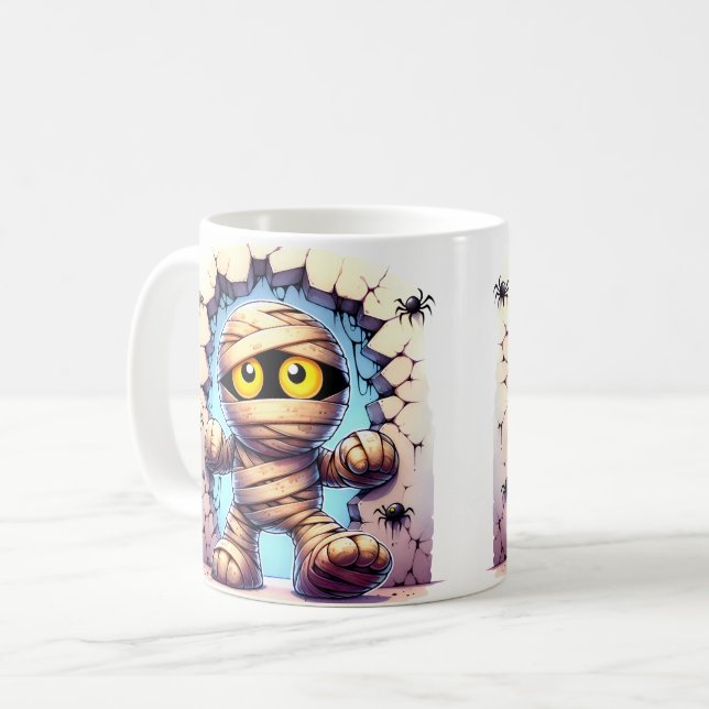 Quirky Halloween Mummy Coffee Mug (Front Left)