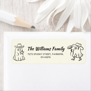 Quirky Hand Drawn Doodle Cowboy Ghost Halloween