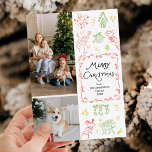 Quirky Hand Drawn Icons Merry Christmas 2 Photo Holiday Card<br><div class="desc">Share your warmest wishes with this personalised 2 photo Holiday card. Featuring a cosy winter scene with mistletoe & greenery, it’s the perfect way to showcase your favourite family memories. **Notes: Top Image - Vertical Photo preferred & for Bottom Image - Horizontal Photo Preferred (Use Crop tool to adjust Photo...</div>