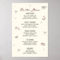Quirky Hand Drawn Maroon Menu