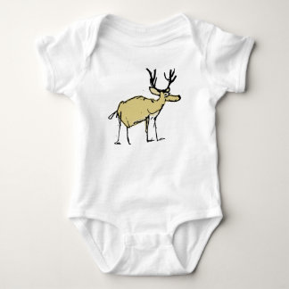 Quirky Hand-Drawn Reindeer Illustration Baby Bodys Bodysuit