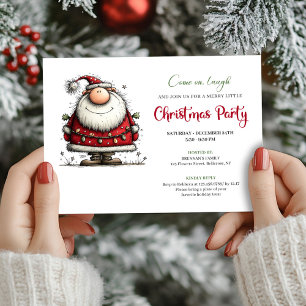 Quirky Hand Drawn Santa Holiday Celebration Card