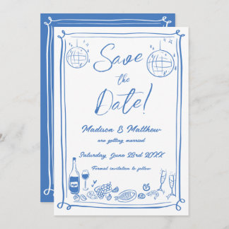 Quirky Hand Drawn Scribble Doodles Wedding  Save The Date