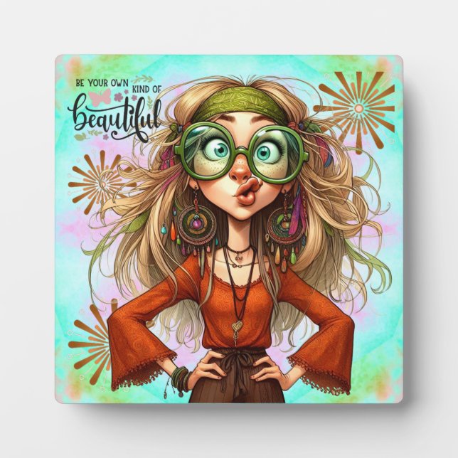 Quirky Hippie Chic Beautiful Tabletop Plaque (Front)