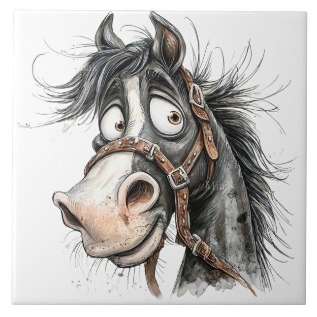 quirky horse tile (Front)