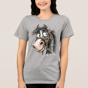quirky horse Tri-Blend shirt