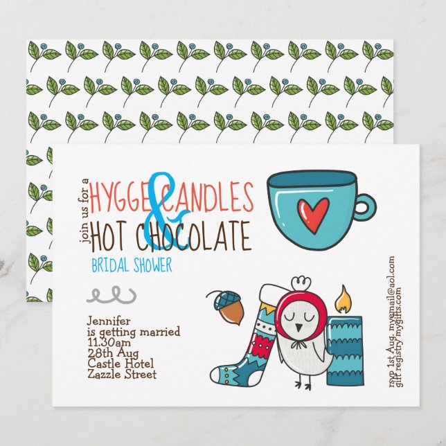 Quirky HYGGE BRIDAL Shower or ANY EVENT Invitation (Front/Back)