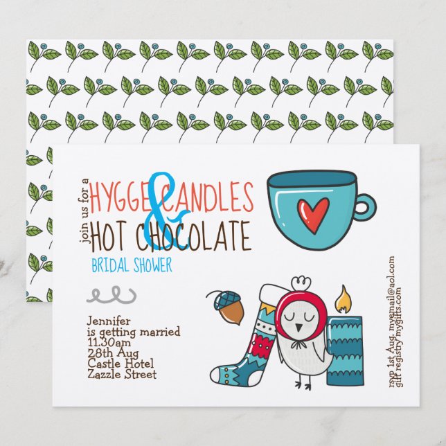 Quirky HYGGE BRIDAL Shower or ANY EVENT KRAFT Invitation (Front/Back)