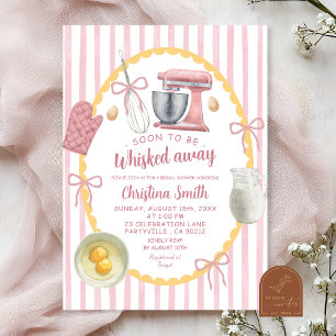 Quirky Illustration Pink Kitchen Bridal Shower Invitation